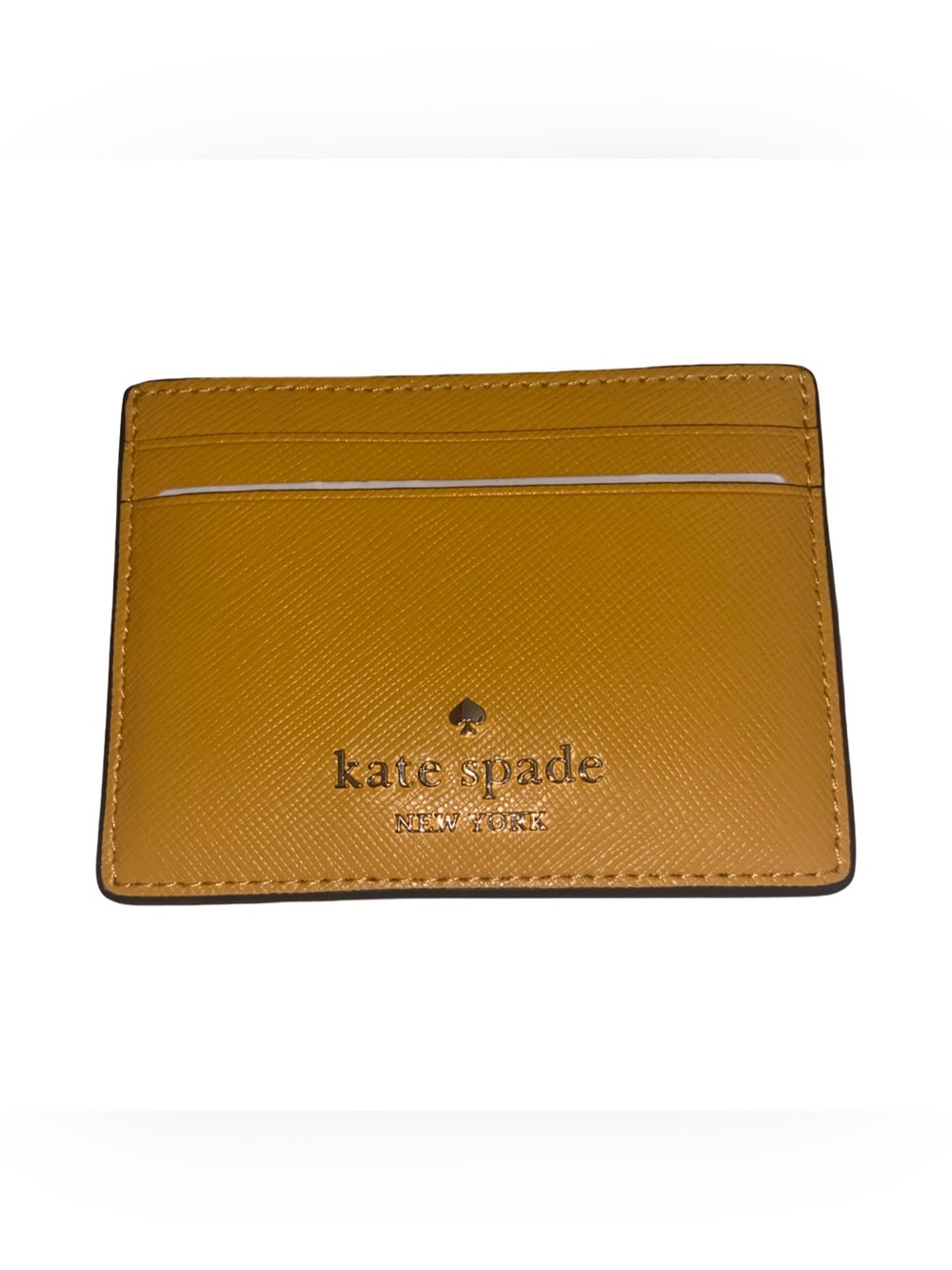 Kate Spade Madison Small Slim Card Holder in yellow Daffodil